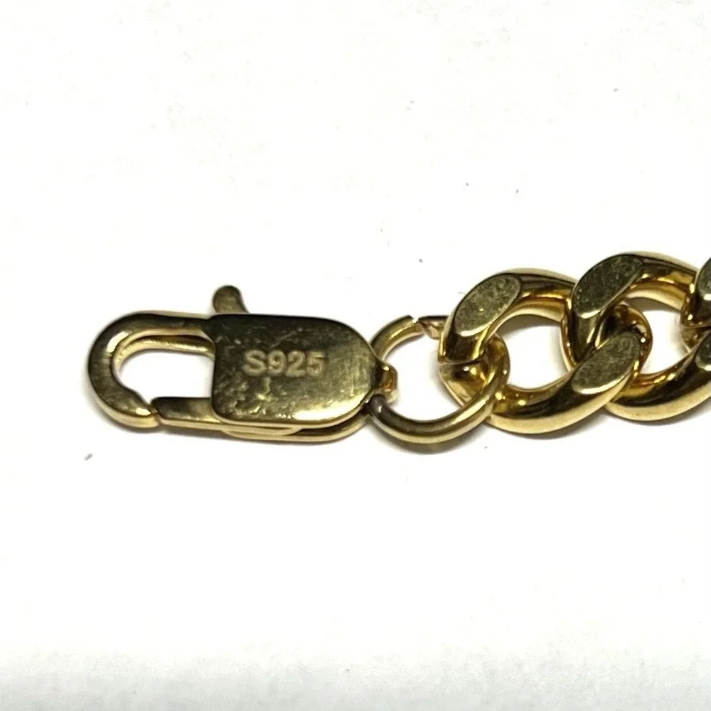 APSVO‎ 18K Gold Plated S925 Bracelet Set Figaro & Herringbone Chains 8